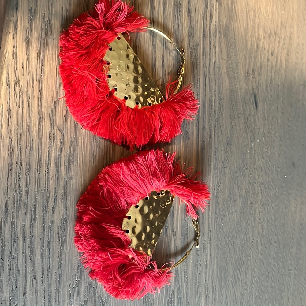 Tassel hoop earrings
